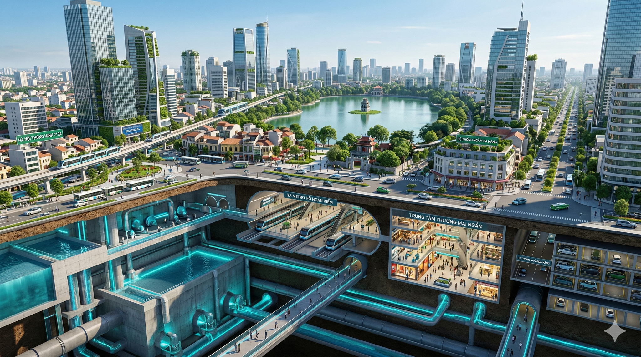 Hà Nội quy hoạch "siêu bể ngầm" 125 triệu m3: Quy mô gấp 180 lần hệ thống lớn nhất thế giới tại Nhật Bản - Ảnh 1.