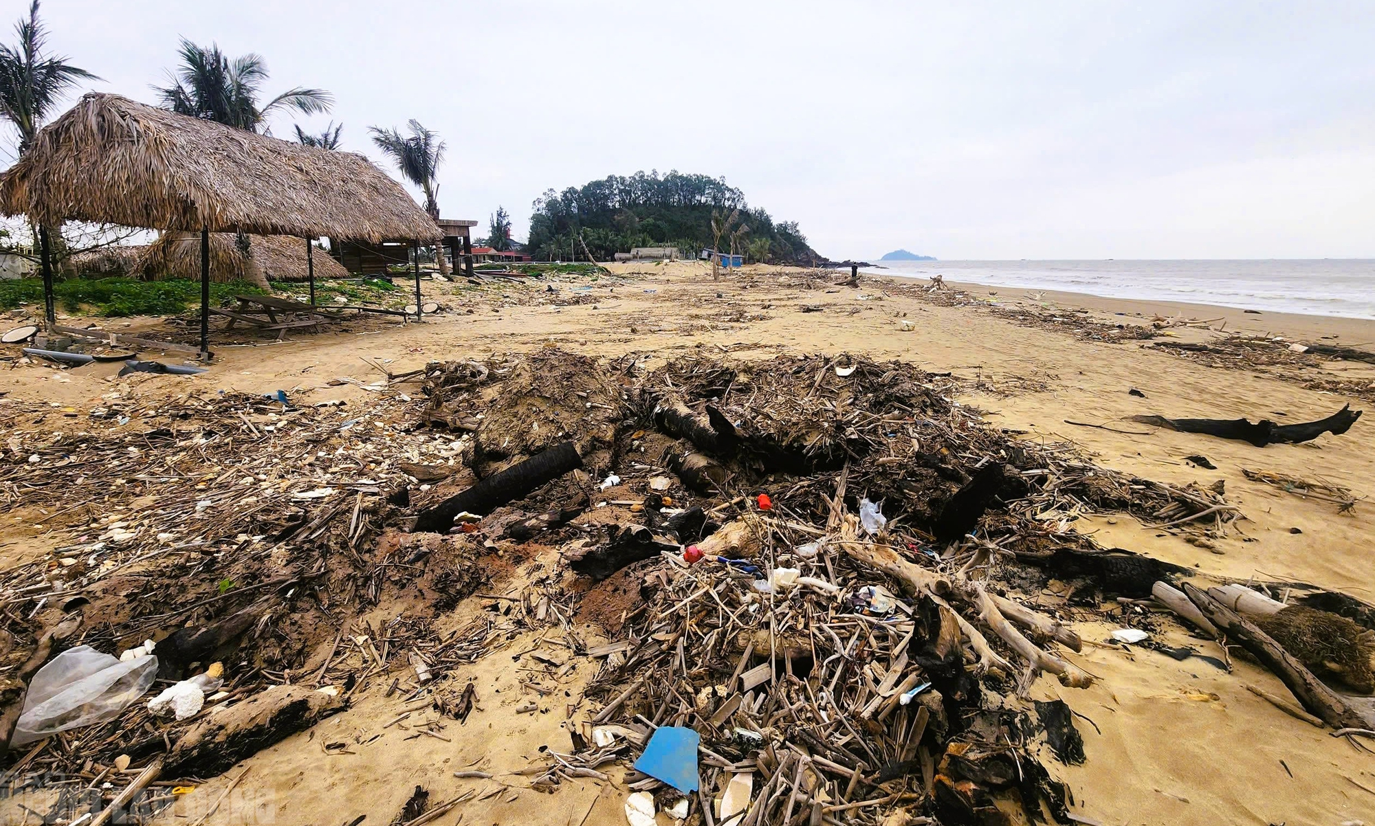 Sắp vào hè, bãi biển nổi tiếng ở Thanh Hóa vẫn ngổn ngang - Ảnh 14.