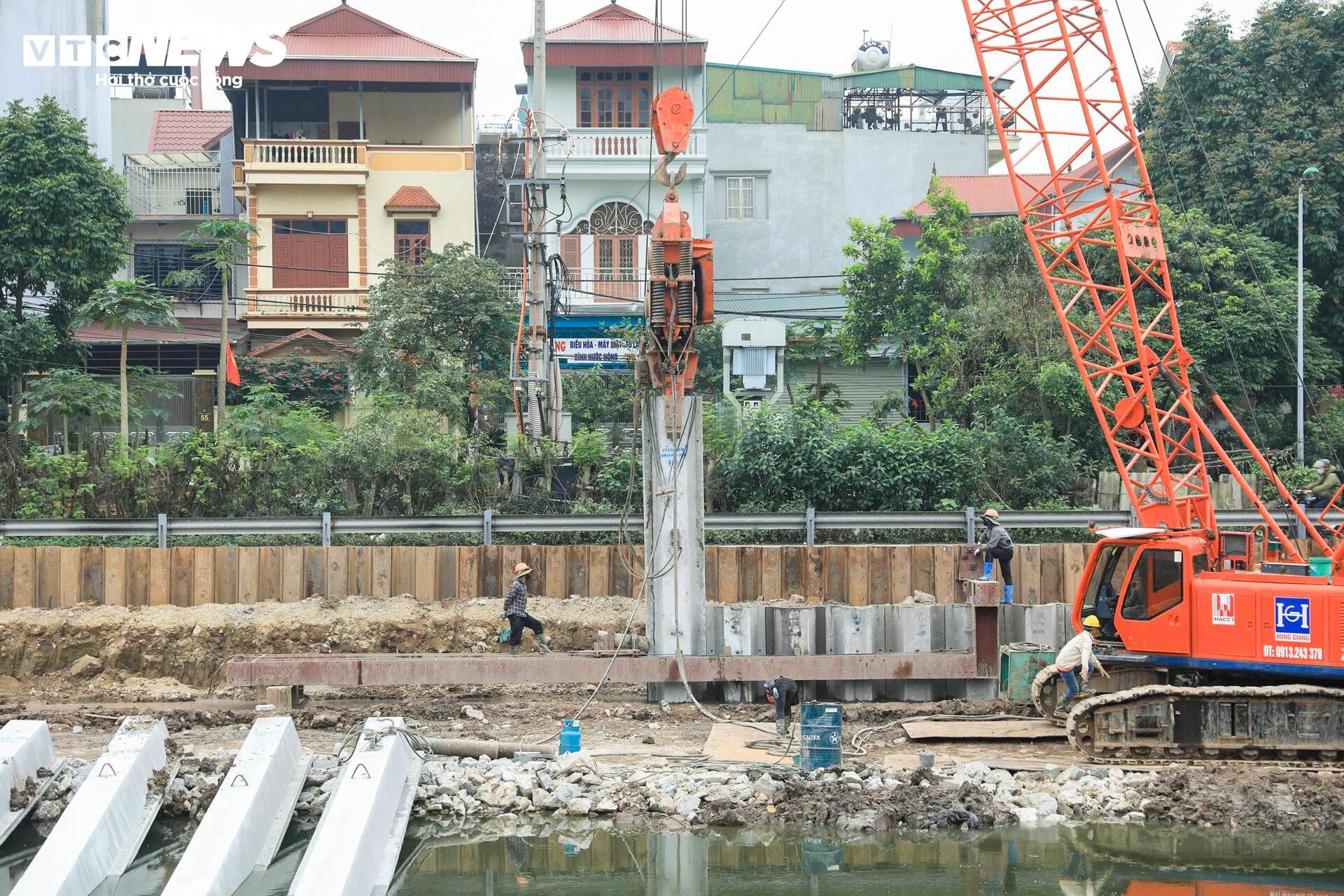 Toàn cảnh công trình cải tạo hạ lưu sông Kim Ngưu gần 700 tỷ đồng sắp cán đích- Ảnh 6.