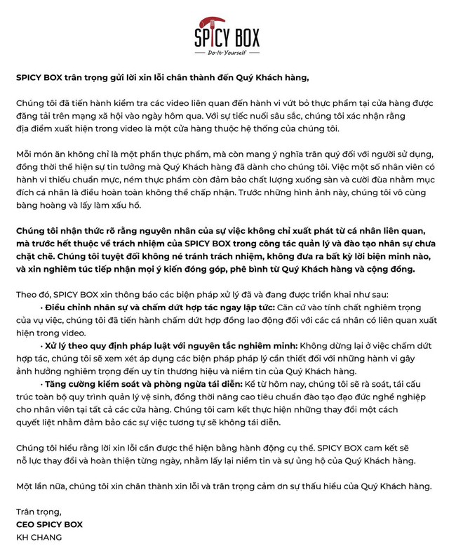 Một chuỗi nhà hàng vừa gửi tâm thư xin lỗi khách hàng- Ảnh 1. Một chuỗi nhà hàng vừa gửi tâm thư xin lỗi khách hàng- Ảnh 1.