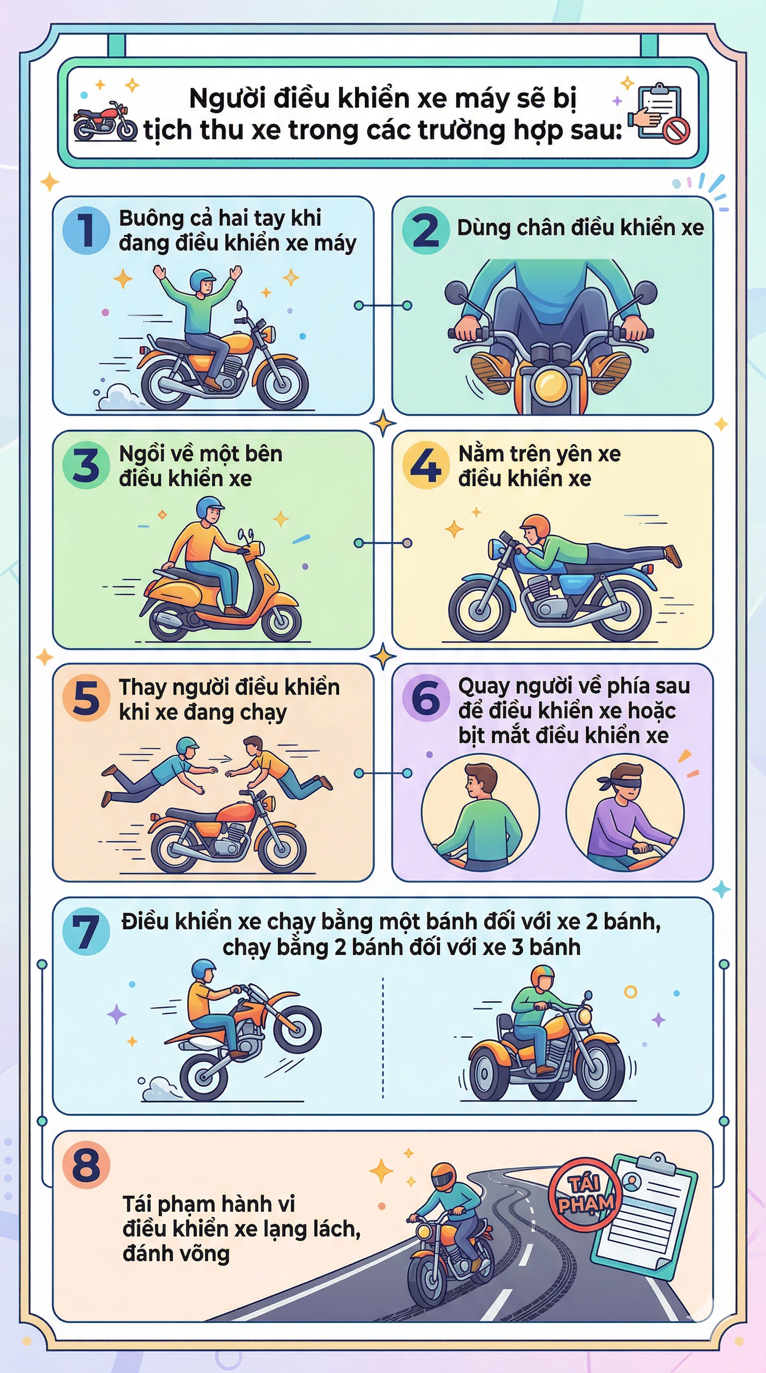 Người điều khiển xe máy sẽ bị tịch thu xe trong những trường hợp nào? - Ảnh 1.