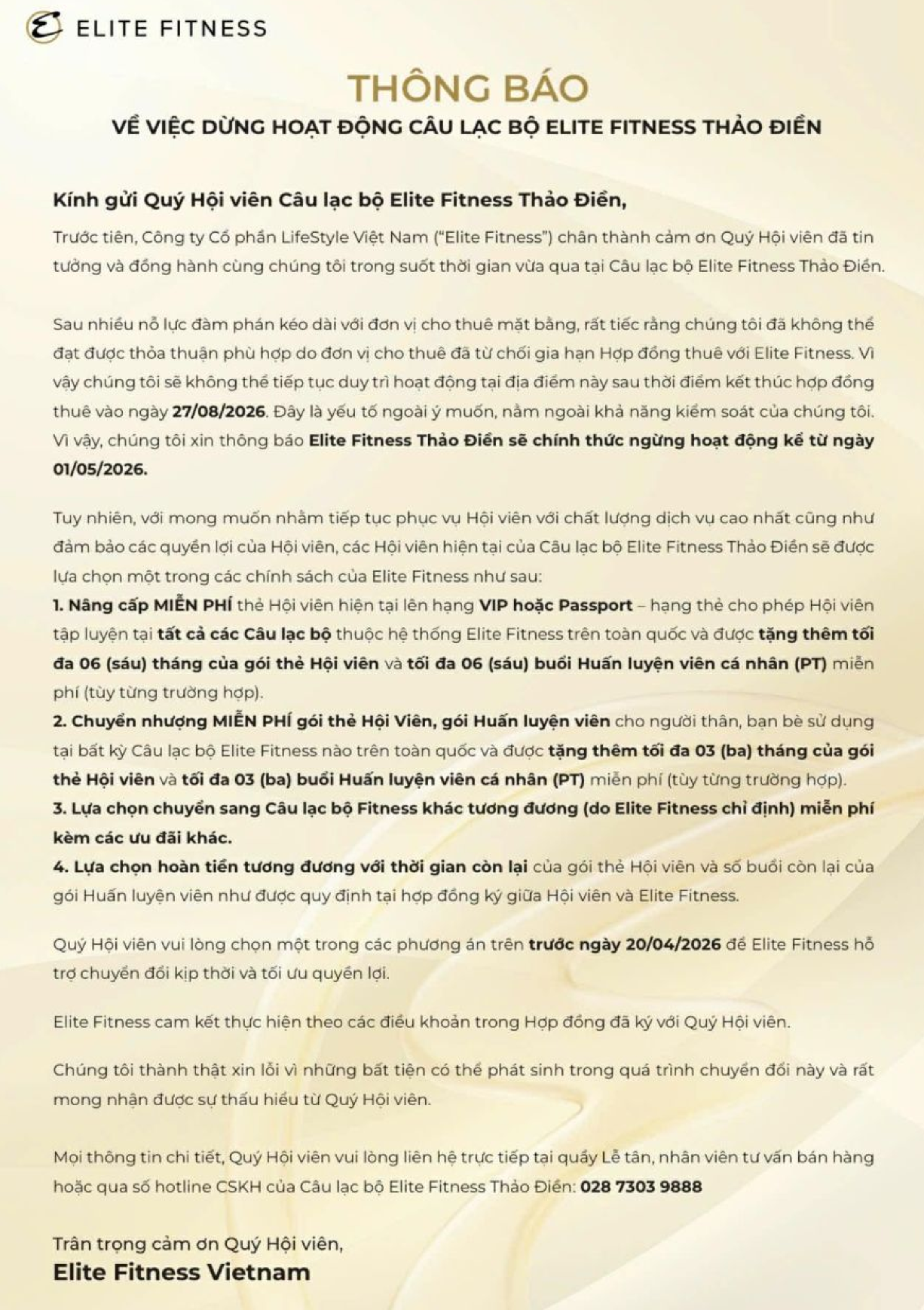 Chuỗi phòng tập hạng sang lâu đời bật nhất Việt Nam đóng cửa toàn bộ chi nhánh tại TP HCM - Ảnh 1.