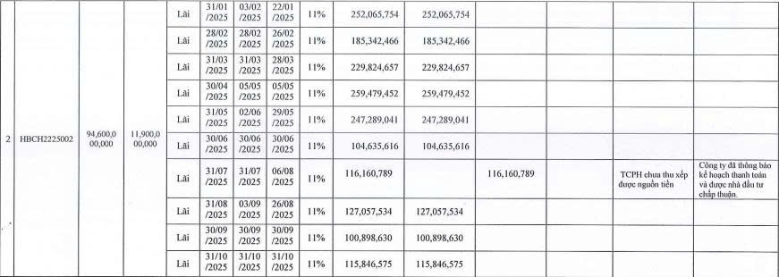 Xây dựng Hòa Bình thanh toán bao nhiêu lãi trái phiếu trong năm 2025? - Ảnh 2.