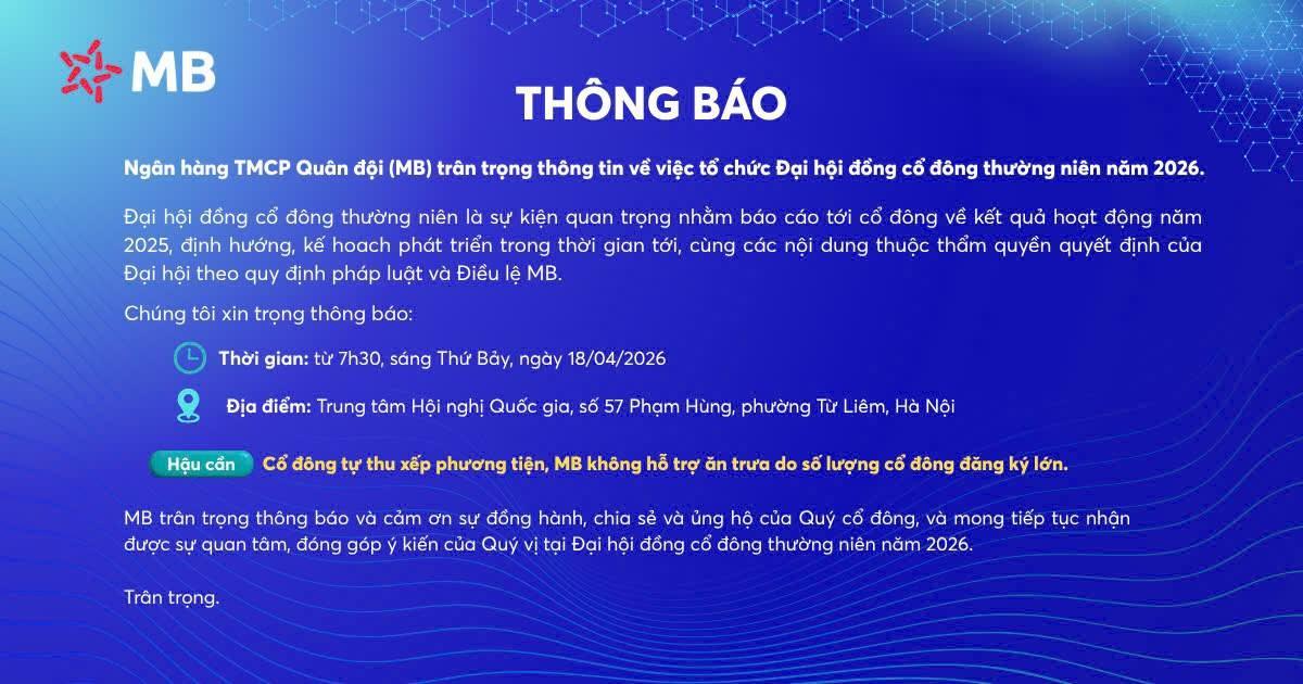 MB thông báo quan trọng đến hơn 200.000 cổ đông - Ảnh 1.