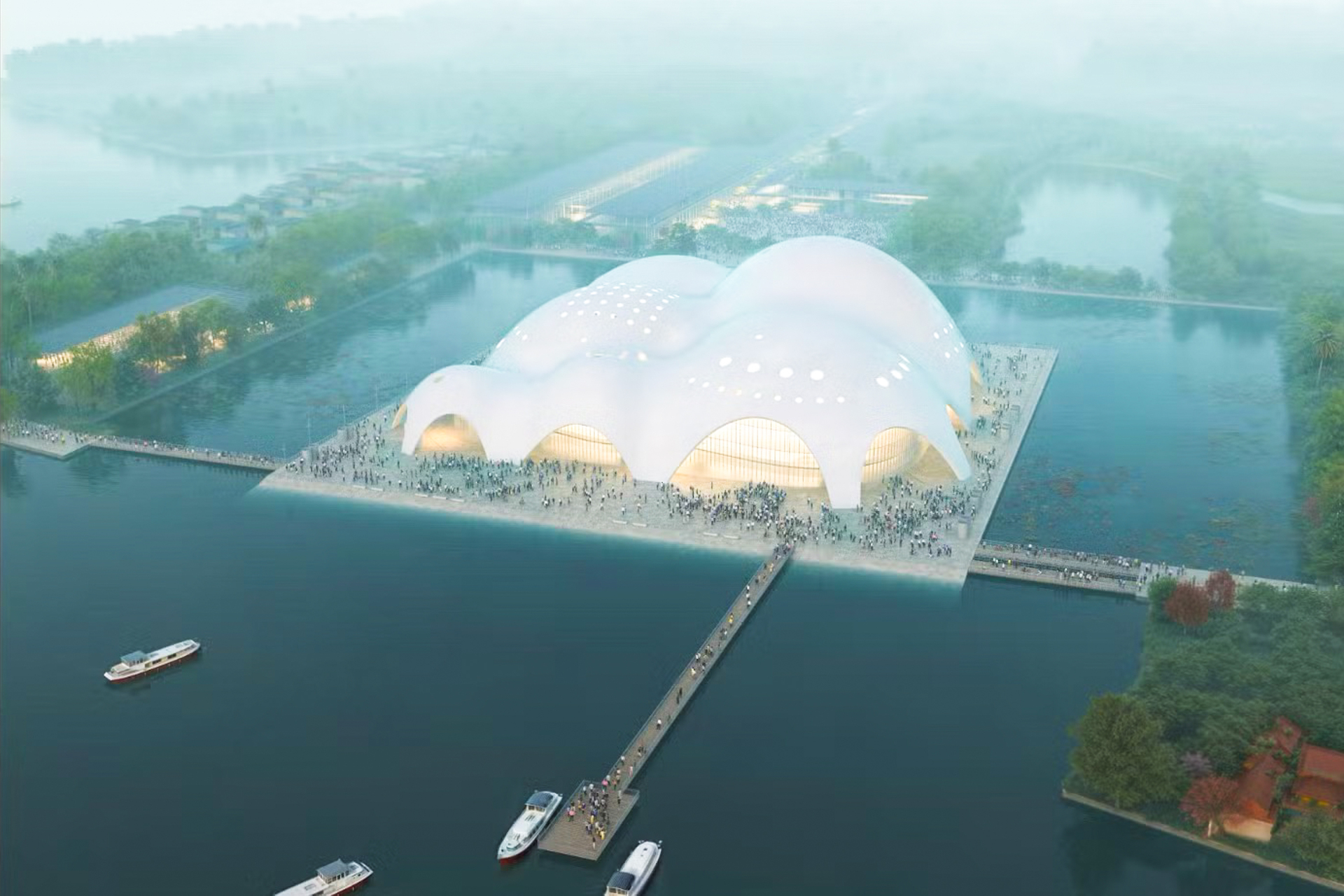 Cận cảnh nhà hát Opera Hà Nội dần lộ diện ở bán đảo Quảng An- Ảnh 2.