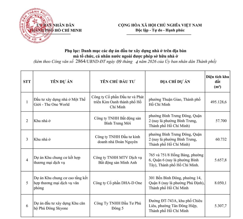 The One World, D-Aqua, D-Homme cùng 3 dự án khác được bán cho người nước ngoài- Ảnh 1.