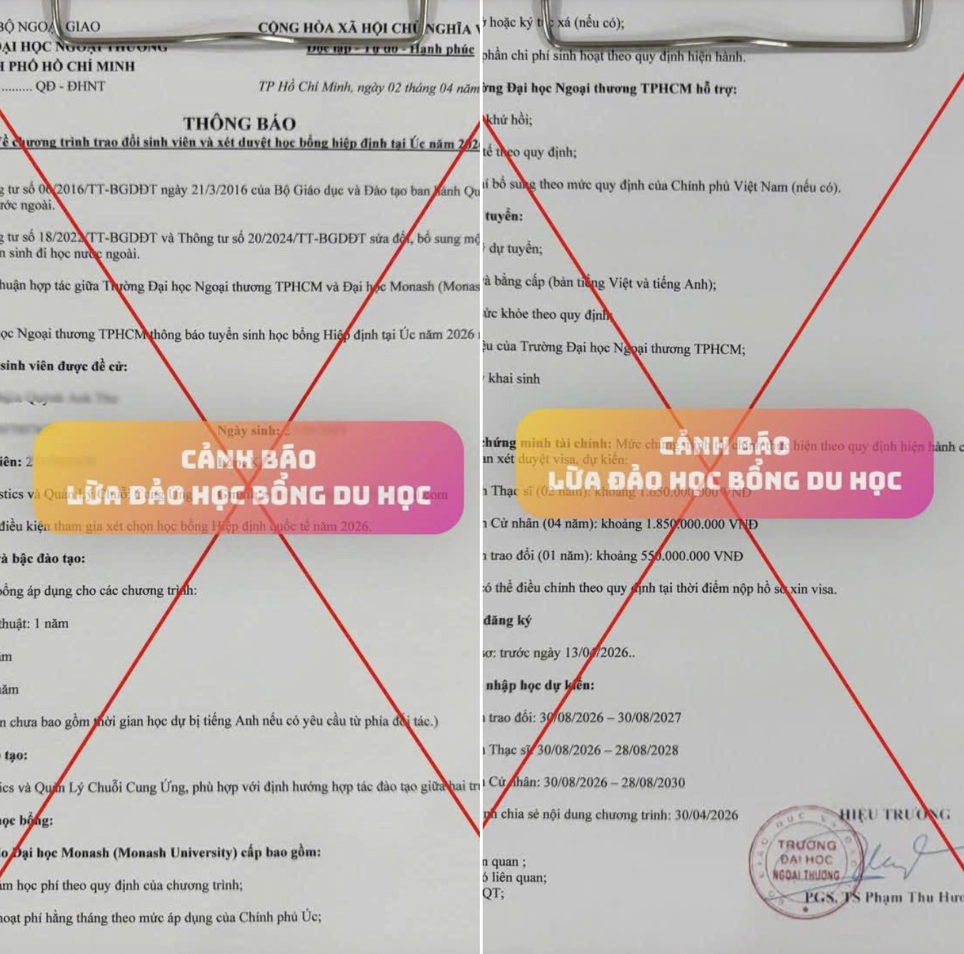 Công an TPHCM khuyến cáo sinh viên Trường Đại học Ngoại thương (FTU) - Ảnh 1.