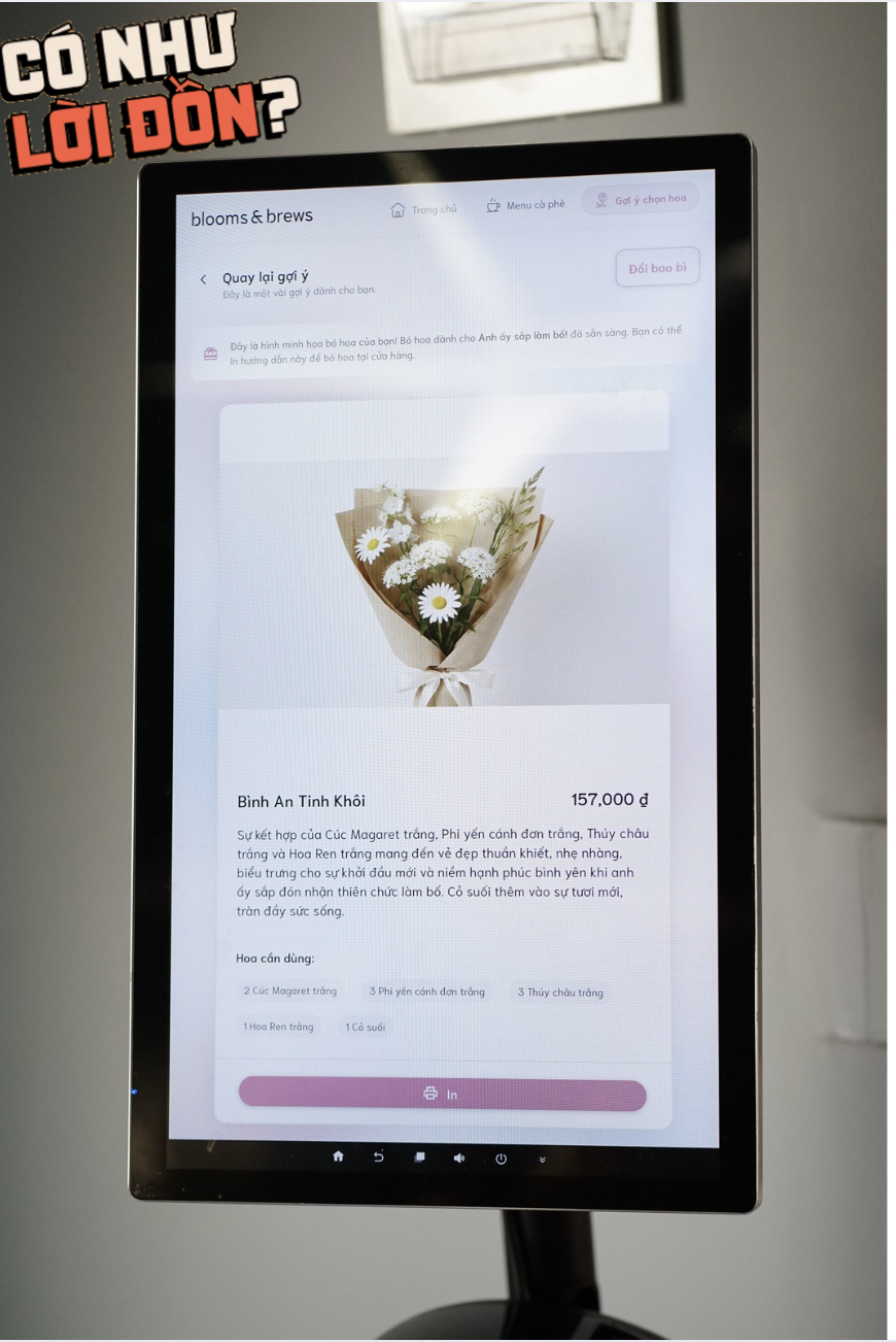 Quán cà phê "không người bán" đông nghịt ở TP.HCM: Khách chi 60.000 cho robot pha chế 2 phút, tự mua hoa qua camera AI- Ảnh 4.