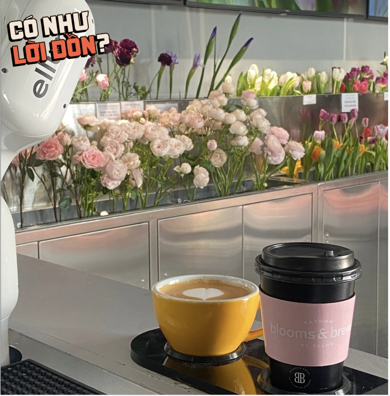 Quán cà phê "không người bán" đông nghịt ở TP.HCM: Khách chi 60.000 cho robot pha chế 2 phút, tự mua hoa qua camera AI- Ảnh 8.