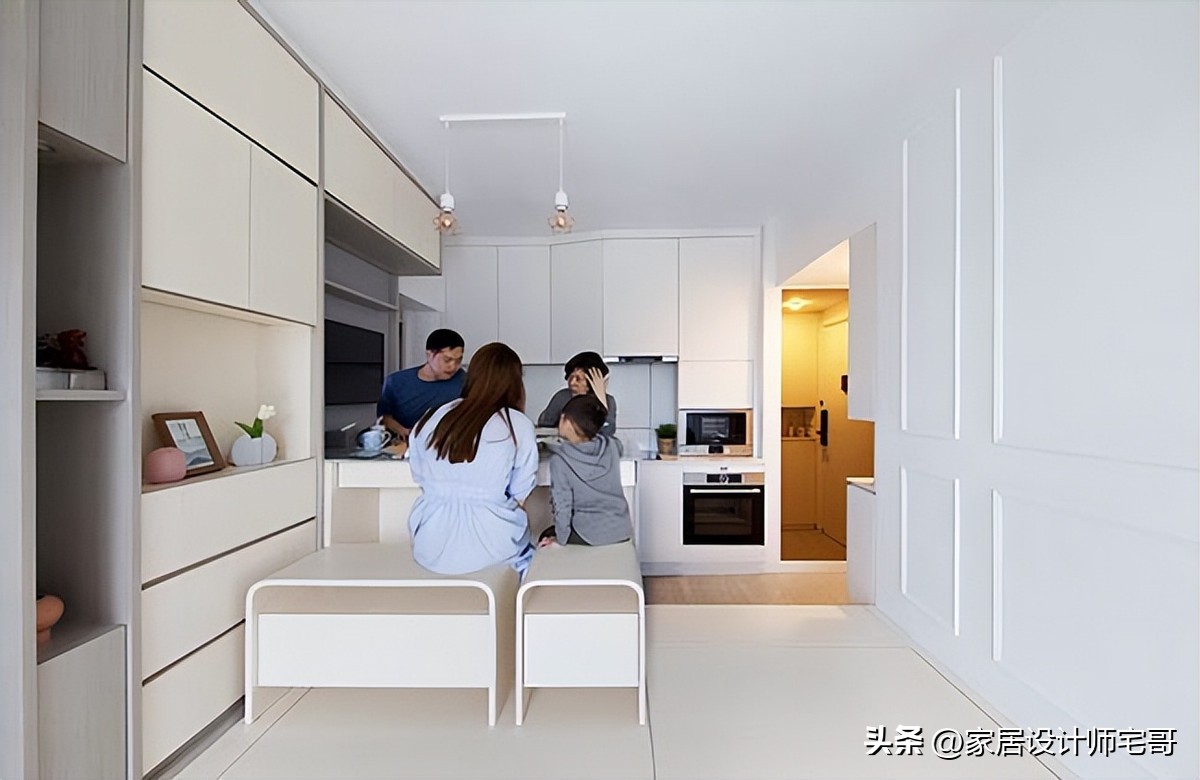 45m² mà có 4 phòng ngủ cho gia đình 5 người: Căn hộ nhỏ khiến nhiều người “xem xong muốn sửa nhà ngay” - Ảnh 3.