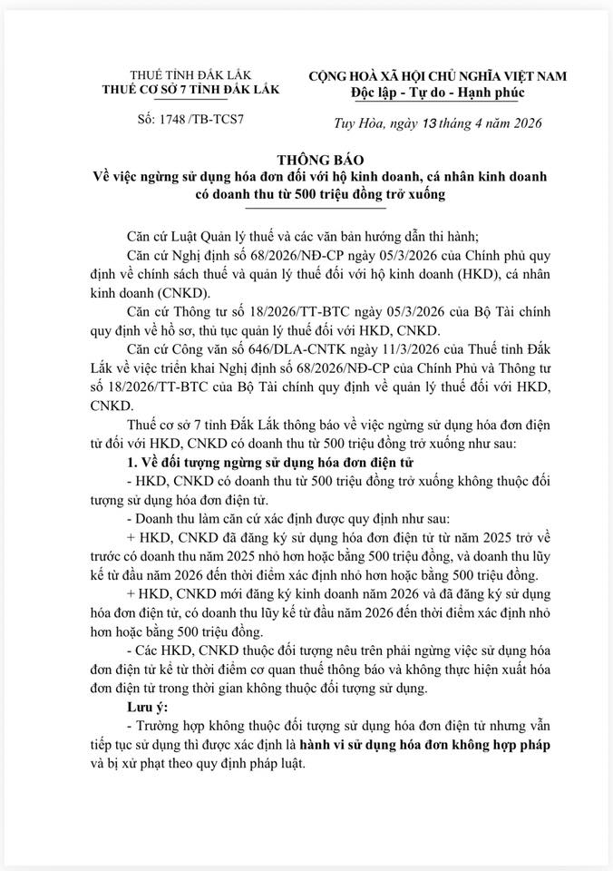 Hộ kinh doanh dưới 500 triệu đồng xuất hóa đơn điện tử bị xử phạt: Chuyên gia Thuế nói gì? - Ảnh 1.