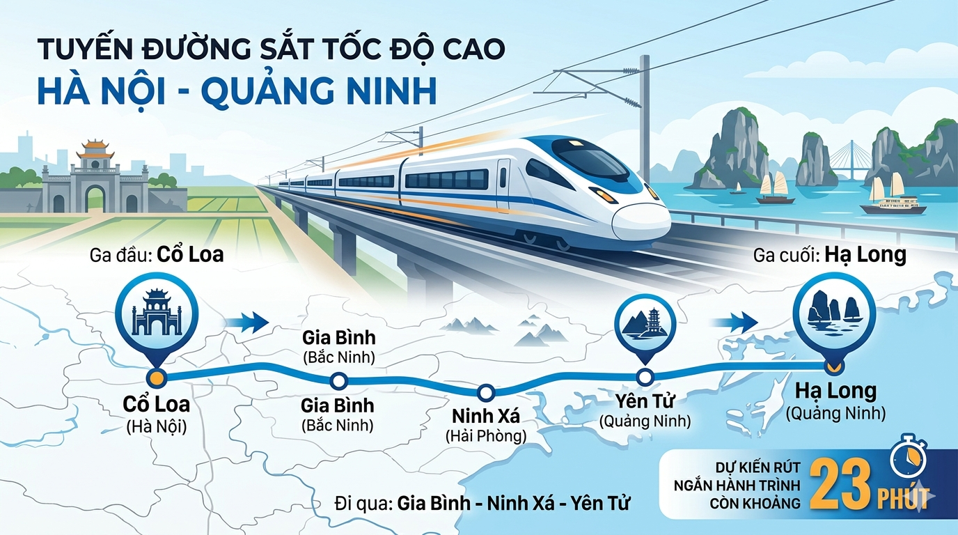 Người dân Hà Nội muốn đi tàu cao tốc Hà Nội - Quảng Ninh 23 phút cần tới đâu? Tàu đi qua những ga nào?- Ảnh 4.