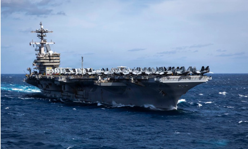 Tàu sân bay Mỹ đi theo lộ trình “khác thường”, bất ngờ áp sát Trung Đông giữa phong tỏa eo biển Hormuz- Ảnh 1.