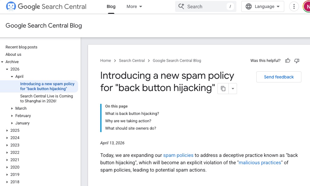 Bạn có đang là nạn nhân của chiêu trò "bắt cóc" nút Back? Google công bố án phạt nặng cho các web vi phạm- Ảnh 2.