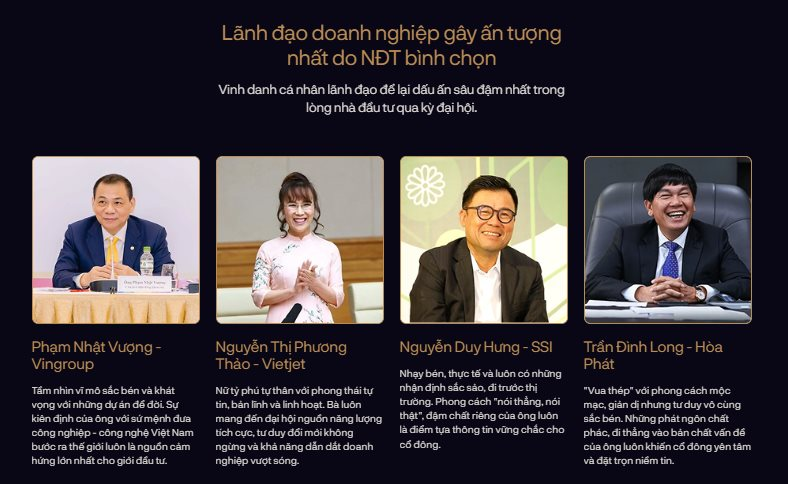 Tỷ phú Phạm Nhật Vượng, nữ tướng Nguyễn Thị Phương Thảo và những “idol” ĐHĐCĐ: Bình chọn lãnh đạo ấn tượng nhất tại AGM Awards 2026- Ảnh 1.