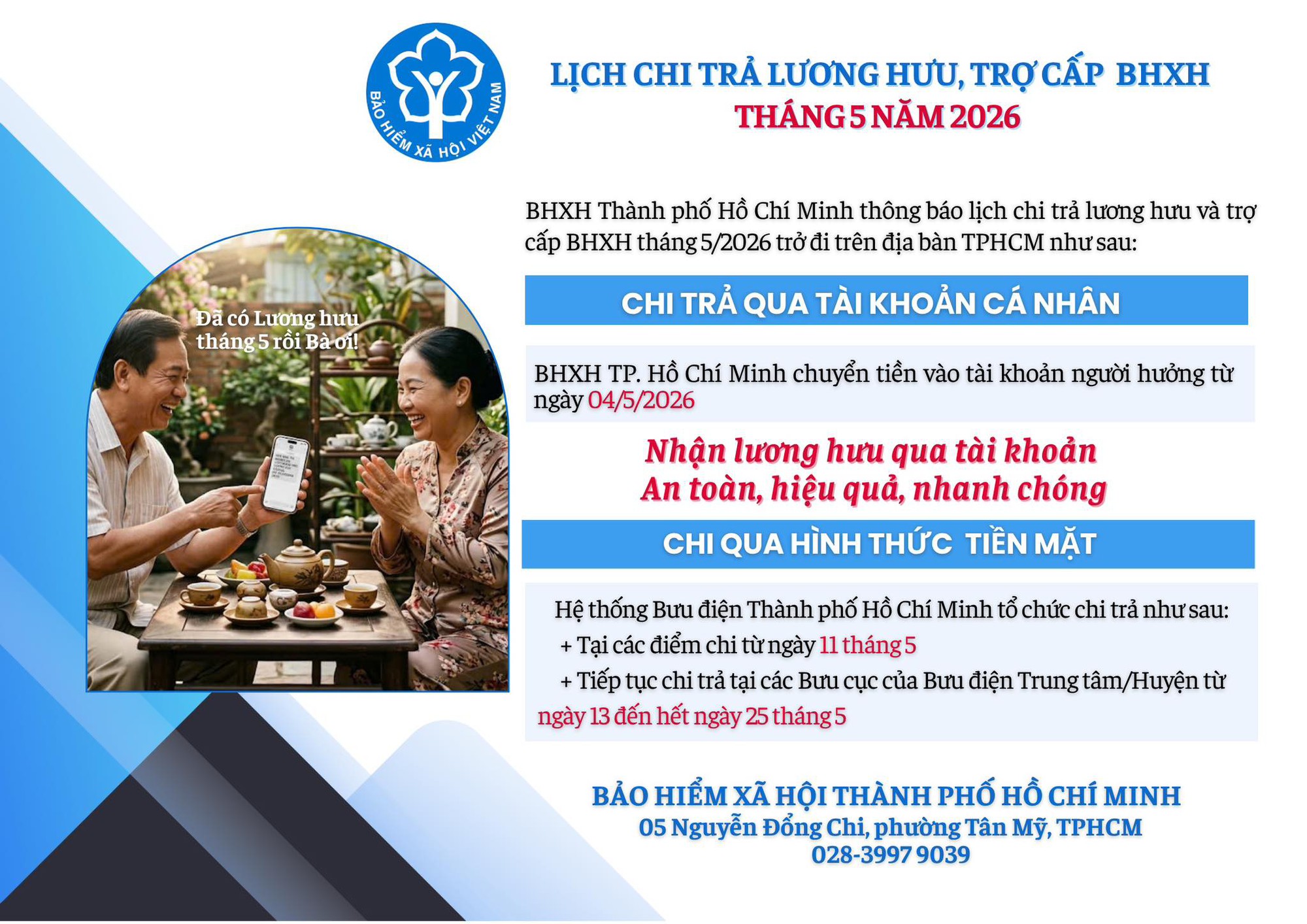 Lương hưu, trợ cấp tháng 5 lùi lịch sau kỳ nghỉ 30-4 - Ảnh 2.