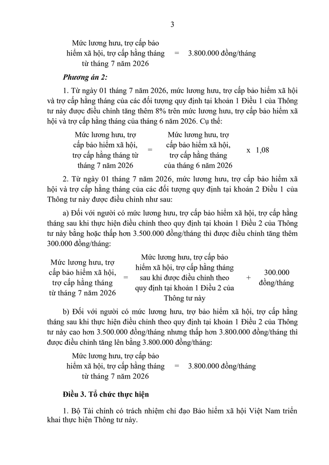 Toàn văn: Dự thảo Thông tư về điều chỉnh lương hưu, trợ cấp bảo hiểm xã hội, trợ cấp hằng tháng- Ảnh 3.