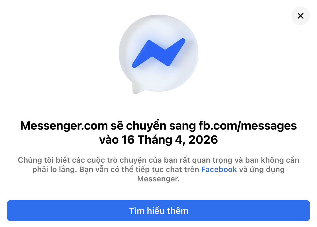 Facebook chính thức đóng cửa Messenger trình duyệt web từ 16-4- Ảnh 1.