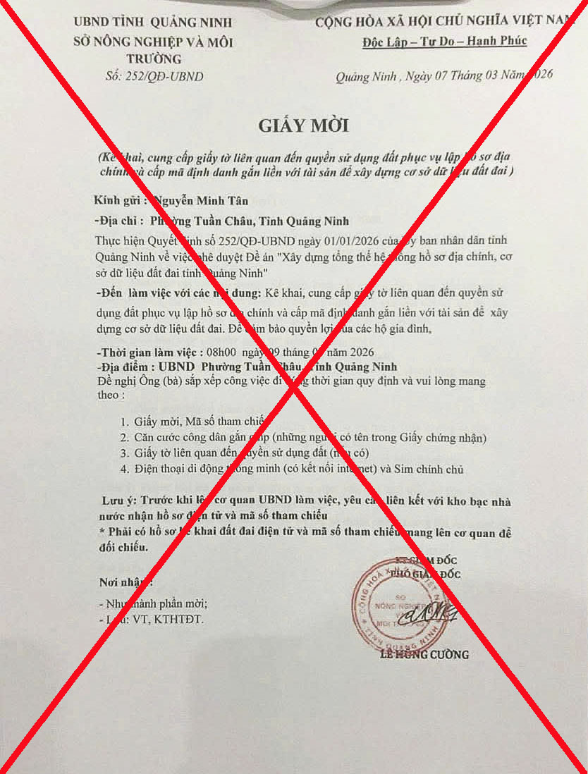 Tất cả người dân có sổ đỏ chú ý: Nếu nhận được giấy mời này, báo công an ngay - Ảnh 1.