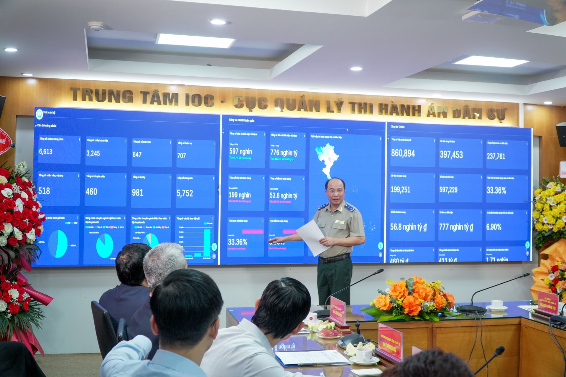 Khánh thành Trung tâm giám sát, điều hành thông minh Cục Quản lý Thi hành án dân sự, biến dữ liệu thành năng lực điều hành - Ảnh 1.