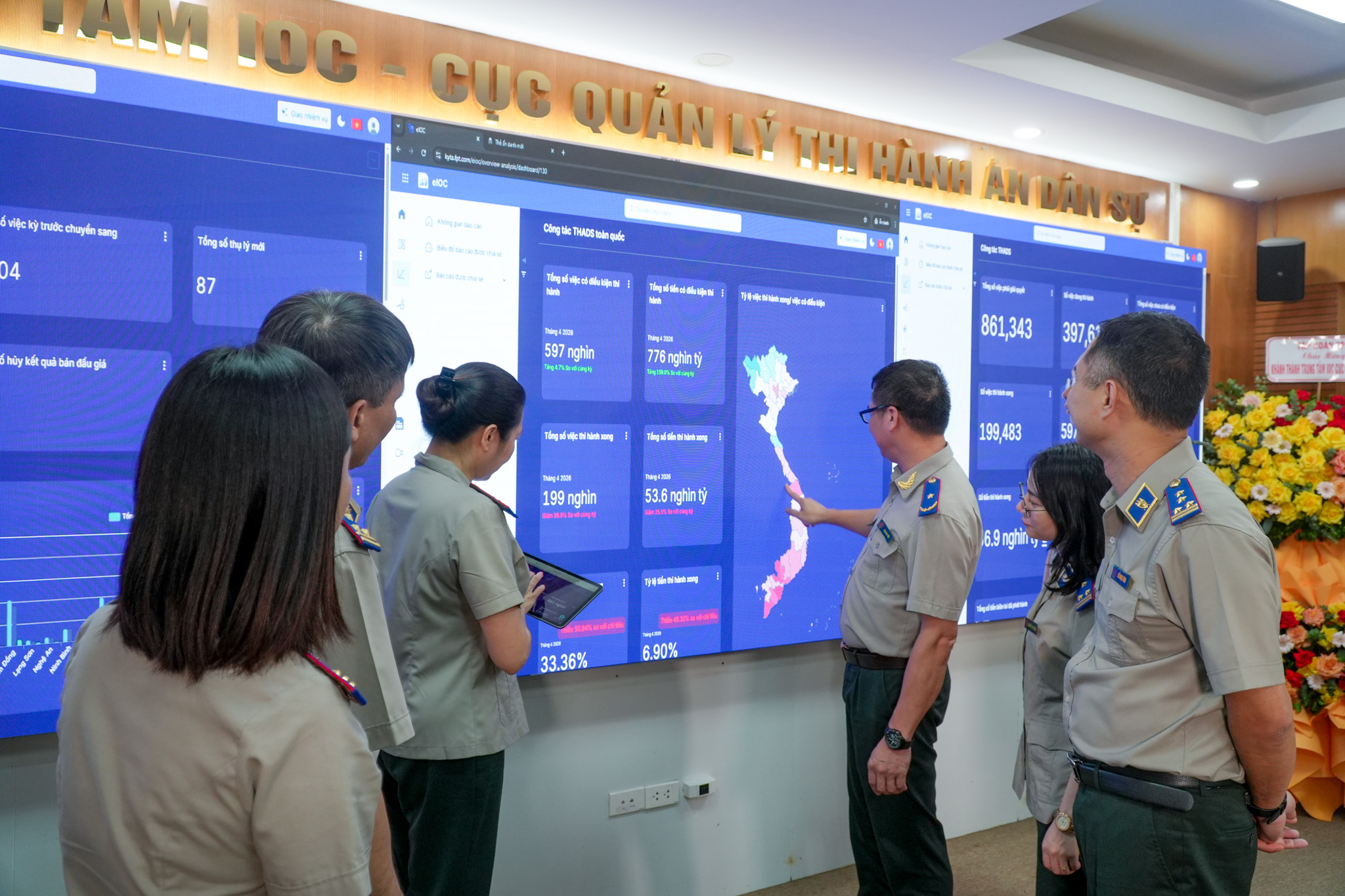 Khánh thành Trung tâm giám sát, điều hành thông minh Cục Quản lý Thi hành án dân sự, biến dữ liệu thành năng lực điều hành - Ảnh 3.