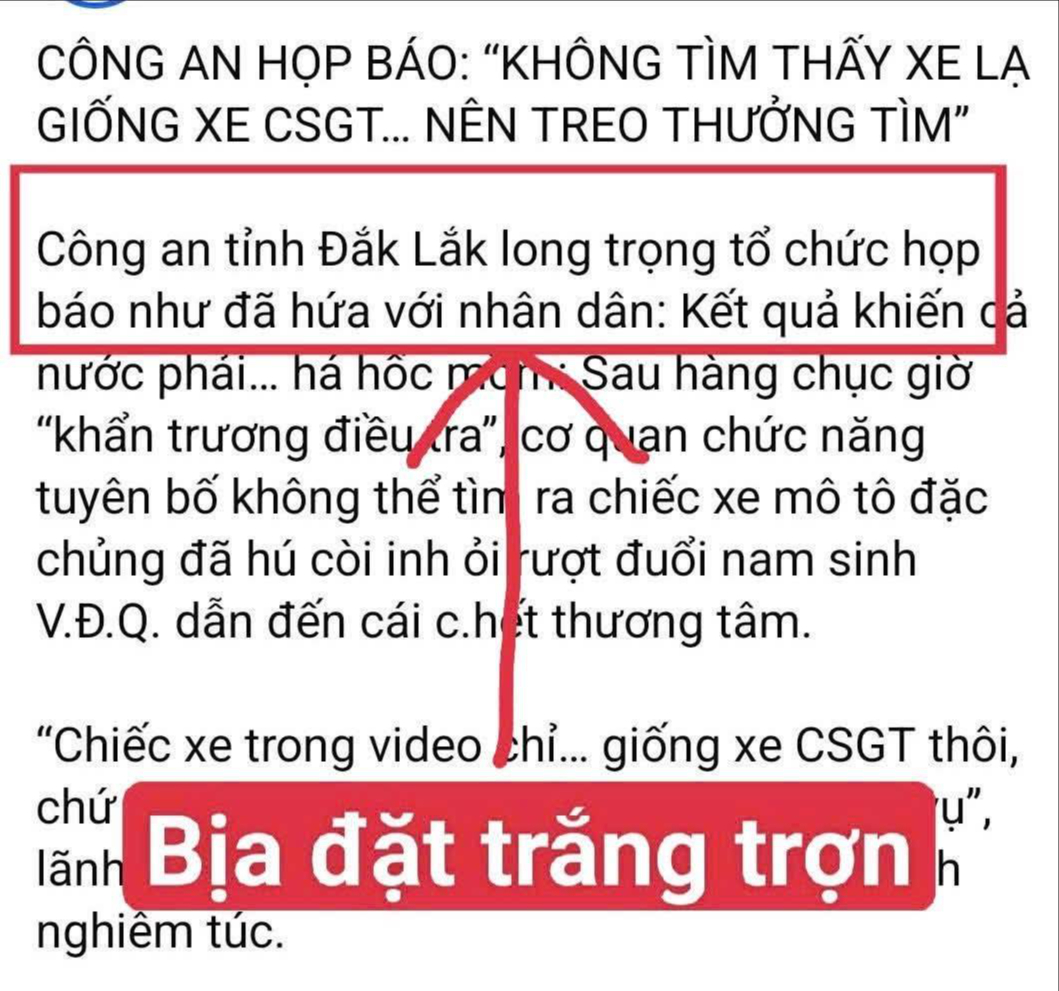 Lan truyền thông tin giả mạo về vụ nam sinh lớp 12 tử vong - Ảnh 1.