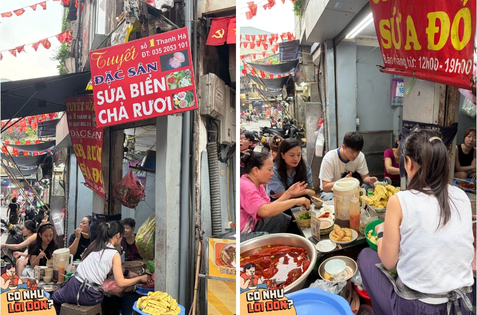 Tuyết sứa đỏ chợ Thanh Hà tăng giá lên 40k/suất: Phải mua nước gửi xe mới có chỗ ngồi, hương vị liệu ngon như lời đồn?- Ảnh 1.