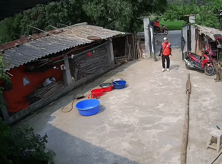 Shipper đến giao hàng bỗng dắt xe máy của khách đi: Đoạn camera an ninh 24 giây được tung lên mạng- Ảnh 1.