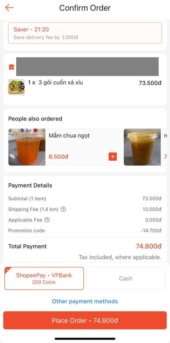 Đặt 1 đơn trên cả 3 app GrabFood, BeFood và ShopeeFood: Món giống hệt nhau, giá sau cùng sẽ như thế nào?- Ảnh 11.