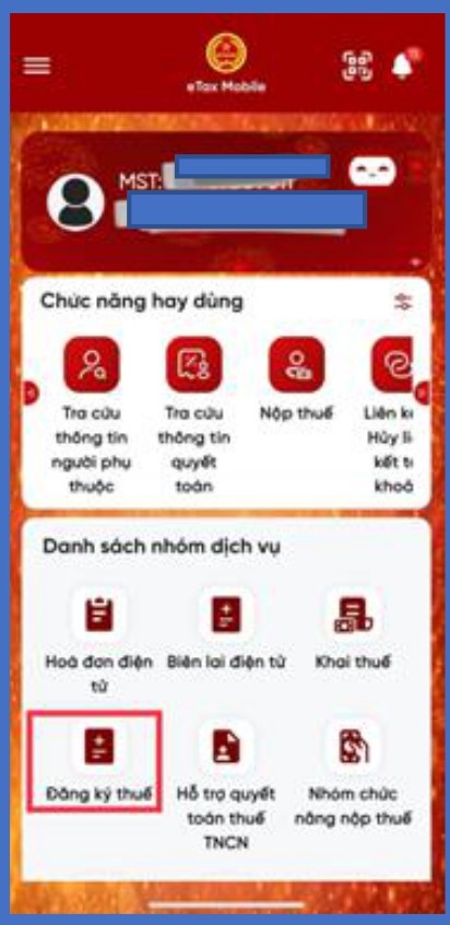 Hướng dẫn đăng ký mới, thay đổi thông tin người phụ thuộc trên Etax Mobile- Ảnh 1.