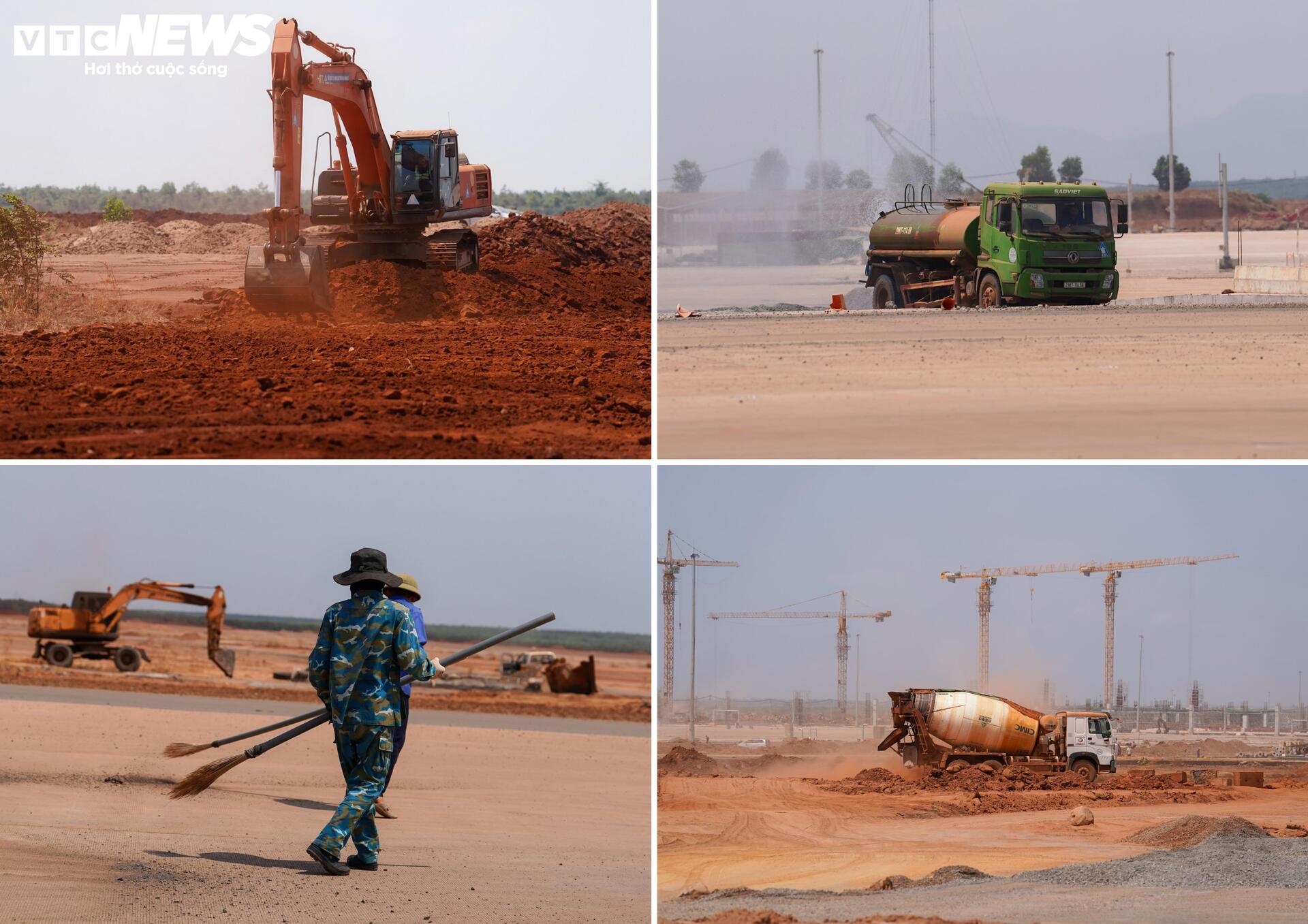 Cận cảnh sân bay Long Thành ngổn ngang, công nhân thưa thớt- Ảnh 9.