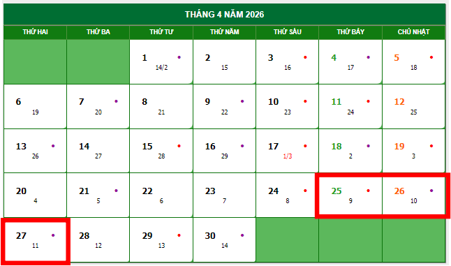 Bộ Nội vụ thông báo về ngày nghỉ Giỗ Tổ 2026 và kỳ nghỉ lễ 30 - 4 , 1 - 5 - Ảnh 1.