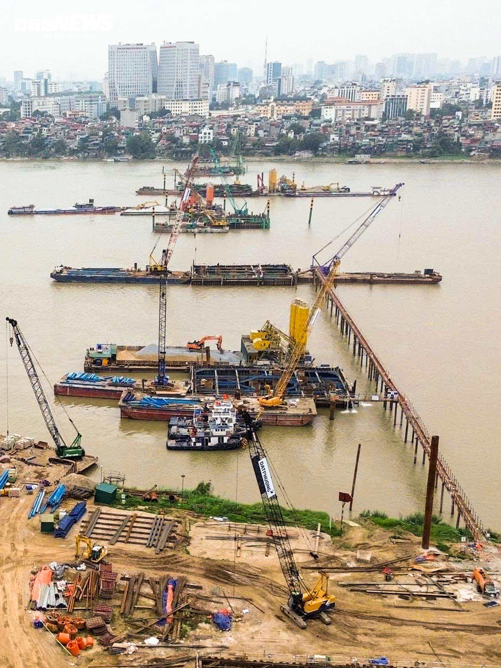Bên trong đại công trường cầu Trần Hưng Đạo gần 16 nghìn tỷ đồng ở Hà Nội- Ảnh 2.