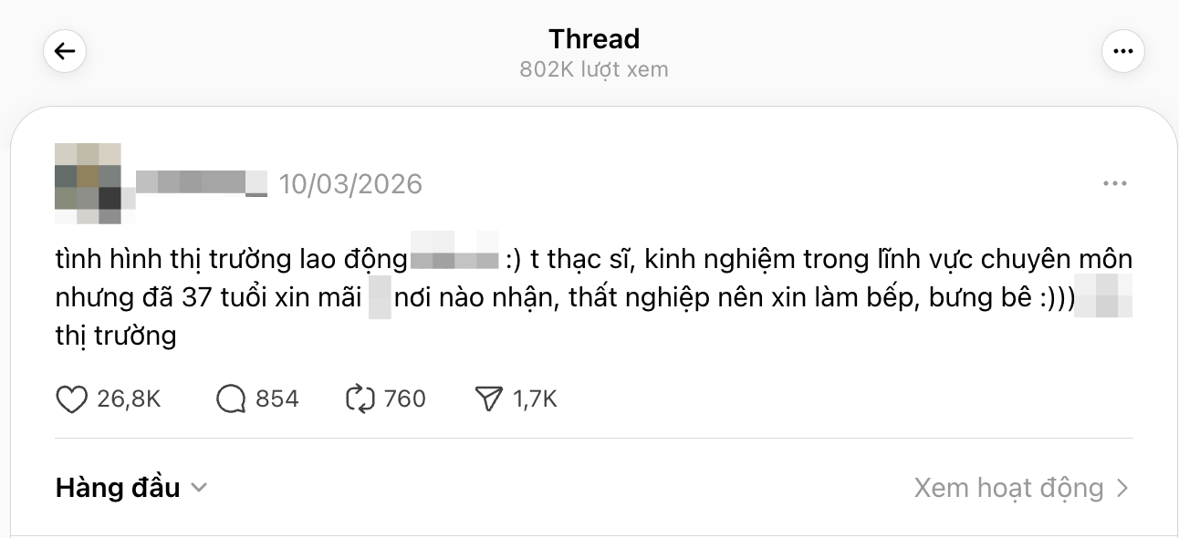 Thạc sĩ 37 tuổi, chuyên môn cao vẫn đi bưng bê, phụ bếp: “Văn võ song toàn vẫn thất nghiệp?”- Ảnh 1.