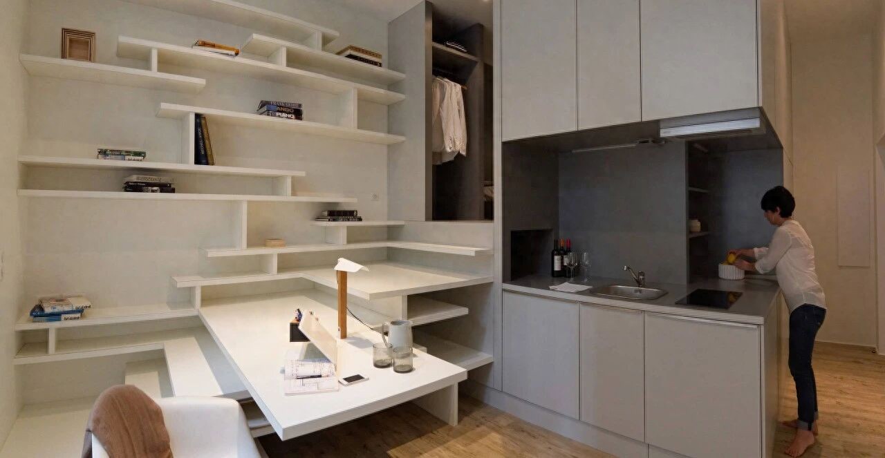 Căn hộ 27m² cũ nát lột xác khó tin: Nhét đủ giường đôi, bếp, bàn học trong 1 khối nội thất - Ảnh 1.