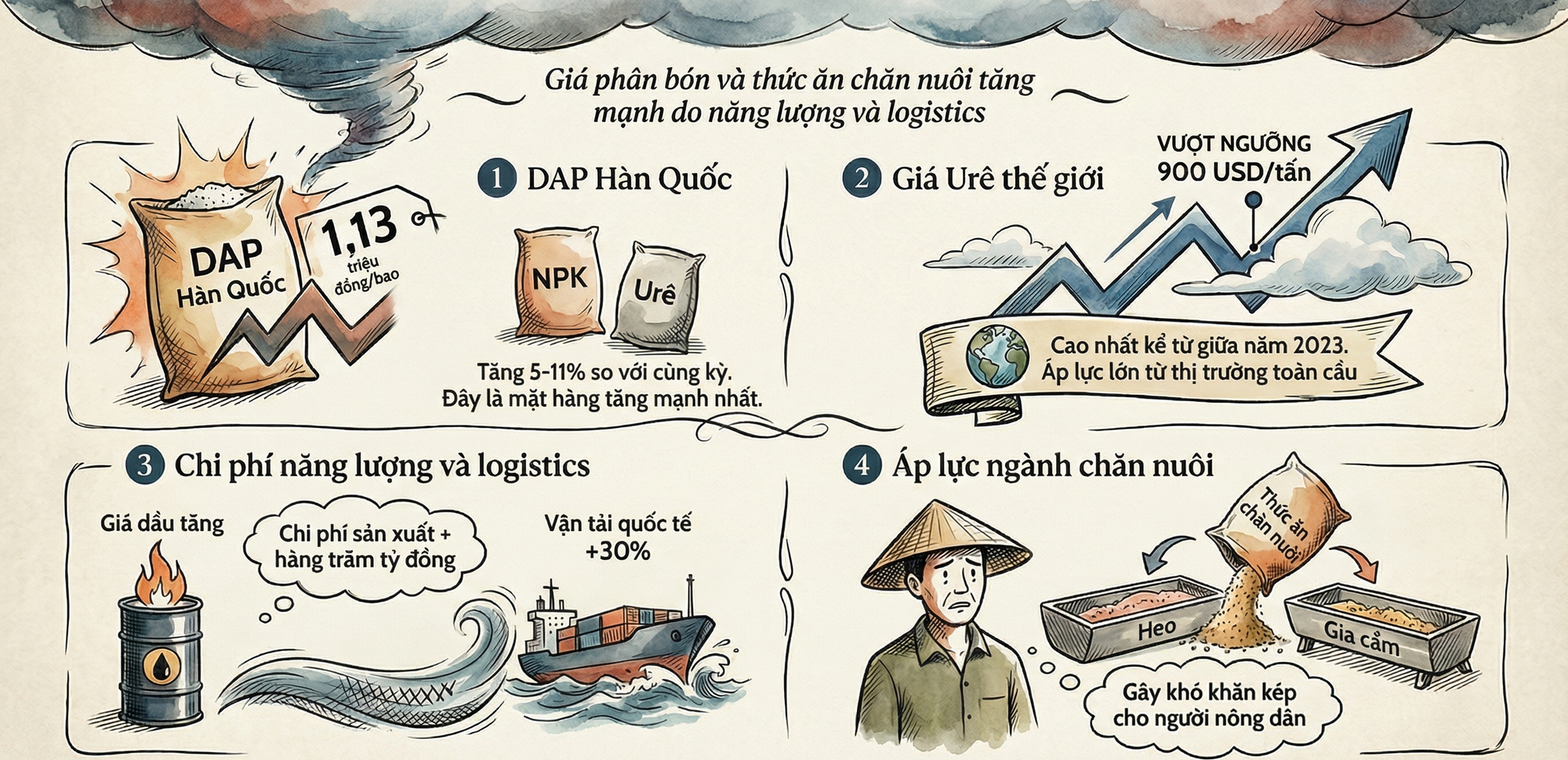 Căng thẳng Trung Đông: Phân bón tăng sốc, có loại vượt 1,1 triệu/bao, nông sản lại lao dốc, chuyện gì đang xảy ra? - Ảnh 2.