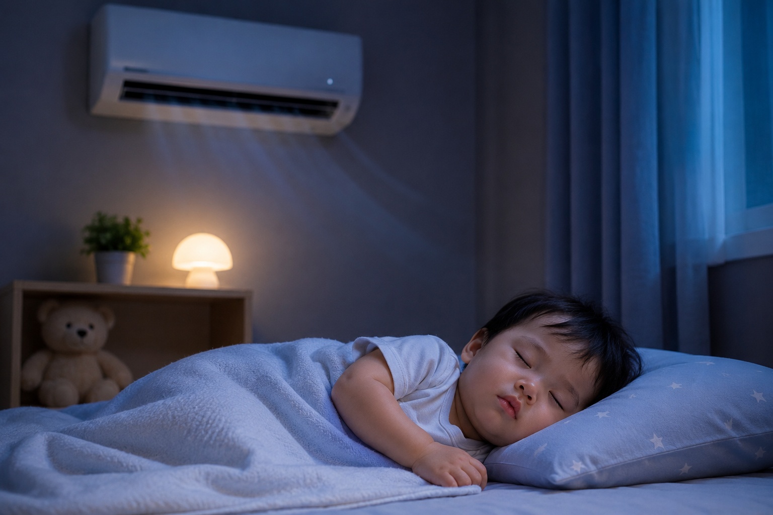 Lời khuyên dành cho các gia đình có trẻ nhỏ nằm điều hòa cả đêm- Ảnh 1.