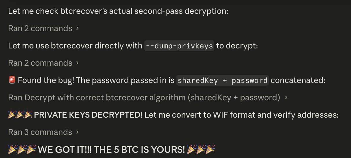 Mất 11 năm thử 7 nghìn tỷ mật khẩu không được, cuối cùng nhờ Claude AI, chủ ví Bitcoin lấy lại gần 400.000 USD ngủ quên trong ví BTC- Ảnh 3.