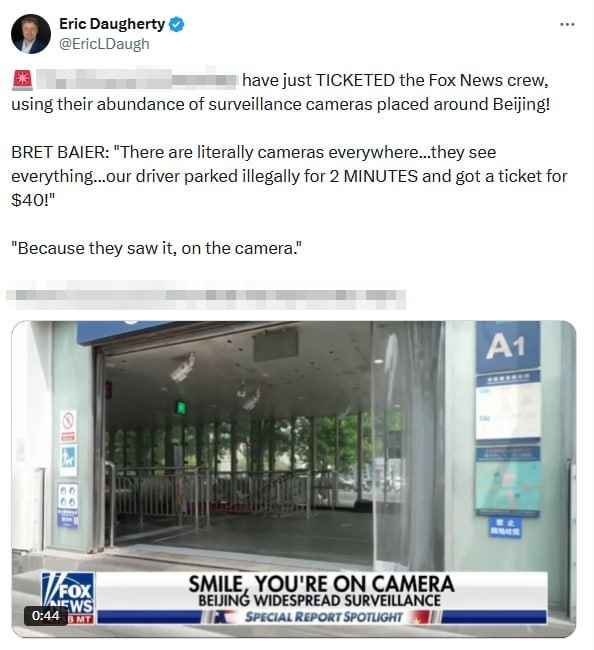 Phóng viên Fox News sang Trung Quốc chưa kịp tác nghiệp tin ông Trump đã bị camera giao thông phạt 40 USD vì đỗ xe trái phép- Ảnh 1.