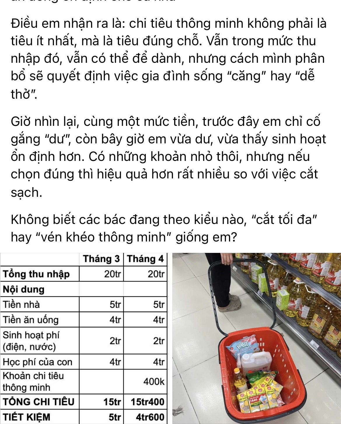 Gia đình 4 người thu nhập 20 triệu/tháng: Từng tiết kiệm được 5 triệu nhưng lúc nào cũng thấy ngột ngạt, đến khi đổi cách tiêu tiền mới dễ thở hơn- Ảnh 2.