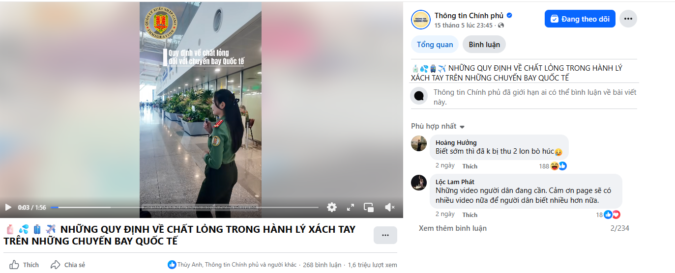Thông tin Chính phủ nhắc nhở toàn bộ người dân về 1 loại hành lý xách tay khi bay quốc tế - Ảnh 1.