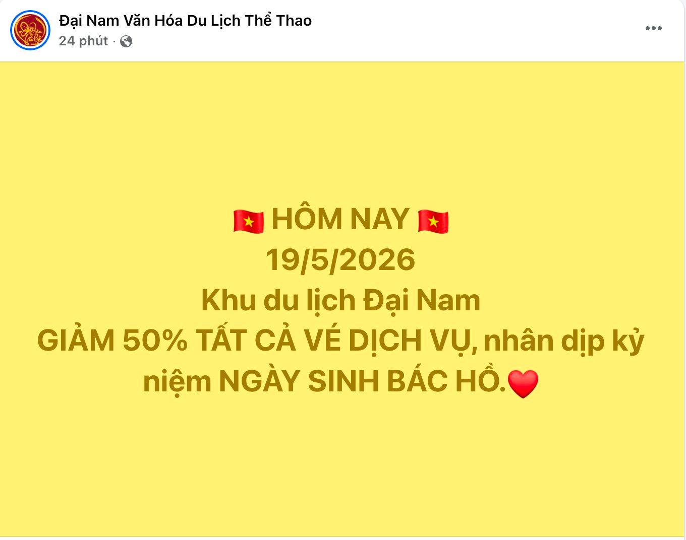 Khu du lịch Đại Nam của bà Nguyễn Phương Hằng 'chơi lớn' dịp kỷ niệm ngày sinh Bác Hồ- Ảnh 1.