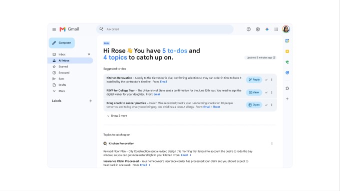 Google thêm AI vào Gmail: Không cần gõ tìm kiếm, cứ hỏi thẳng là ra ngay - Ảnh 2.