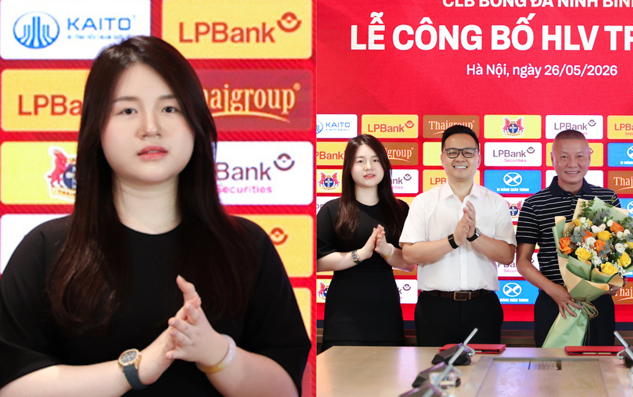 Nhan sắc ái nữ Bầu Thụy - Chủ tịch trẻ nhất V.League chiếm trọn “spotlight” trong ngày Ninh Bình bổ nhiệm HLV Chu Đình Nghiêm- Ảnh 1.