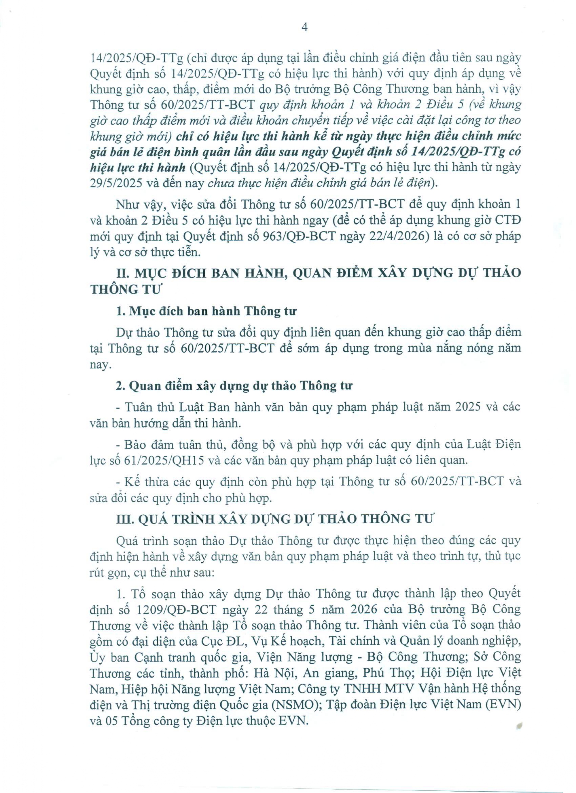 TOÀN VĂN: Dự thảo Thông tư sửa đổi, bổ sung Thông tư số 60/2025/TT-BCT về thực hiện giá bán điện- Ảnh 4.
