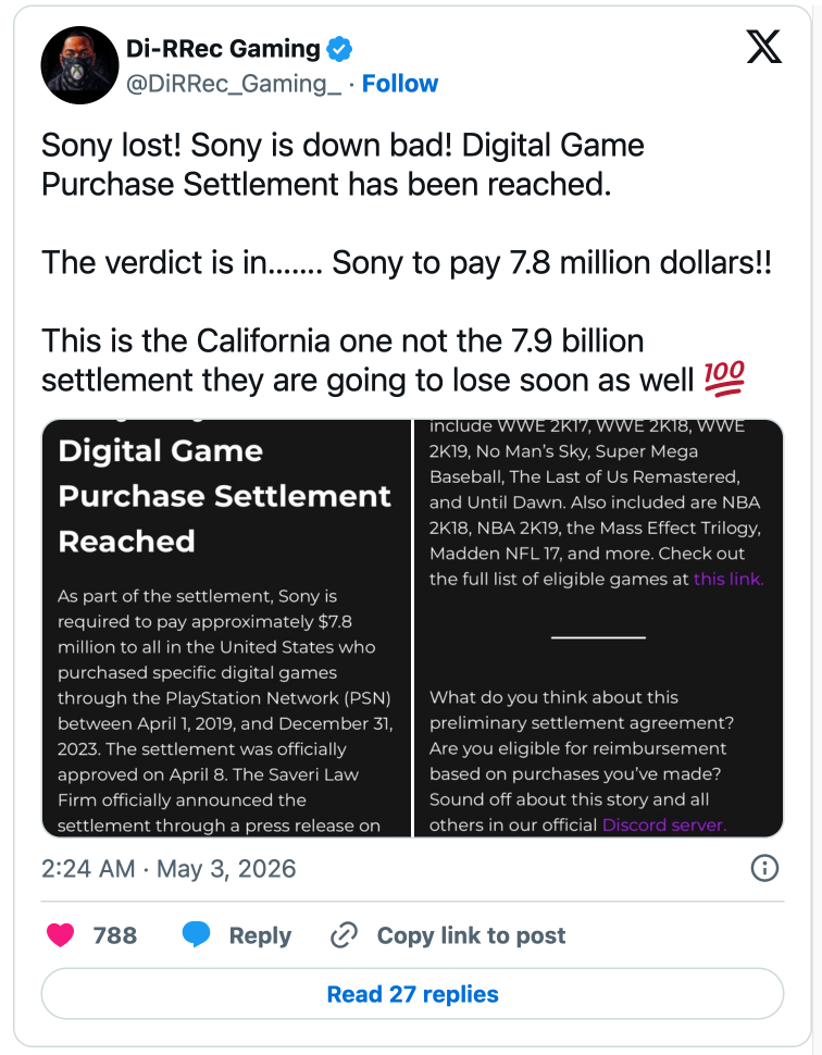 Sony thua kiện, người dùng PS Mỹ được đền bù 7,8 triệu USD, nhưng chia ra không đủ mua 1 game mới- Ảnh 1.