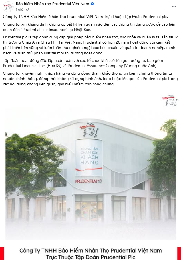 Prudential Việt Nam khẳng định không liên quan đến vụ việc "Prudential Life Insurance" tại Nhật Bản- Ảnh 1.