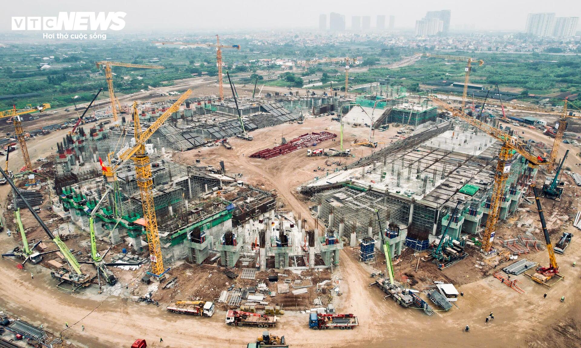 Đại công trường sân vận động 60.000 chỗ sáng đèn xuyên đêm ở Hưng Yên- Ảnh 12.