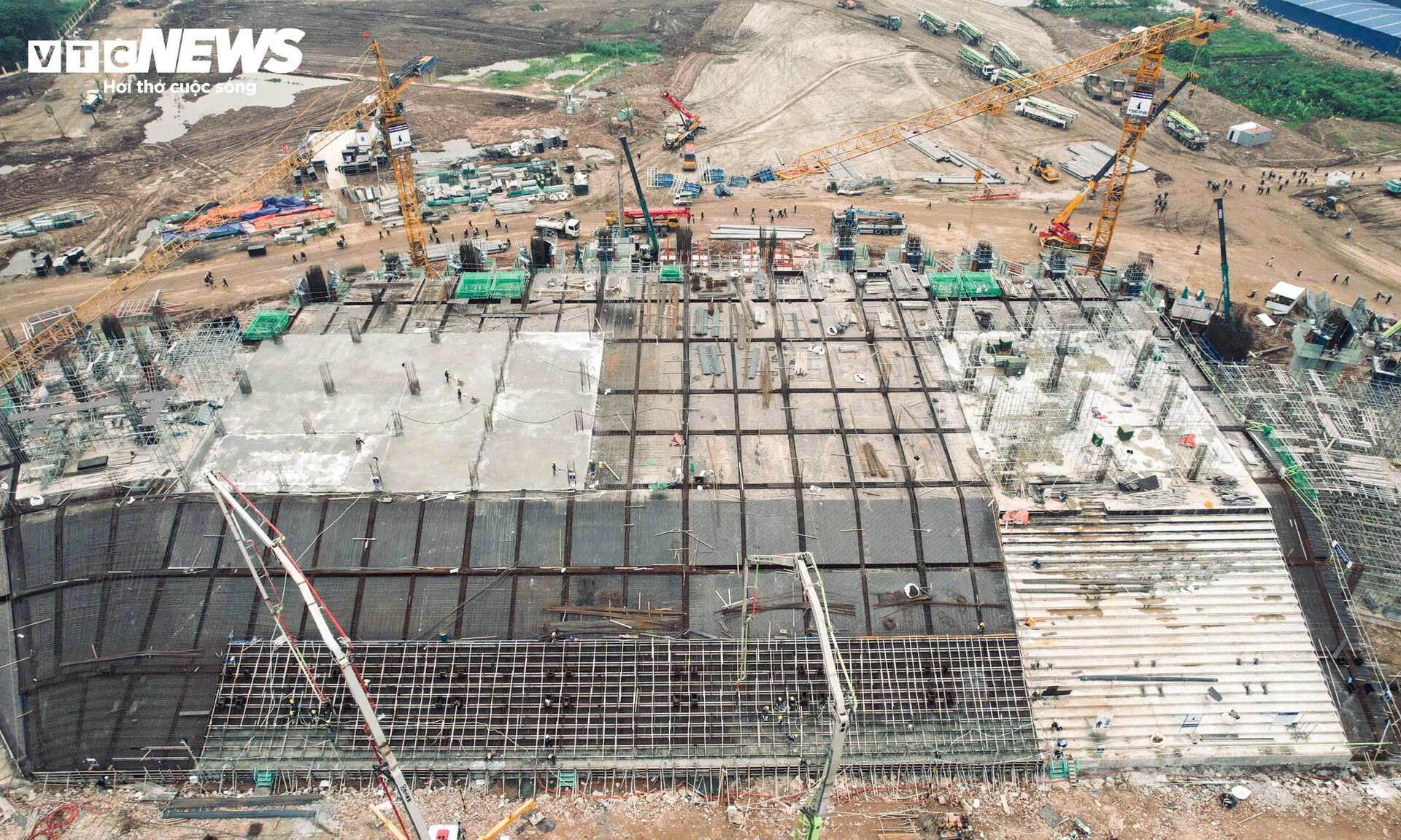 Đại công trường sân vận động 60.000 chỗ sáng đèn xuyên đêm ở Hưng Yên- Ảnh 11.