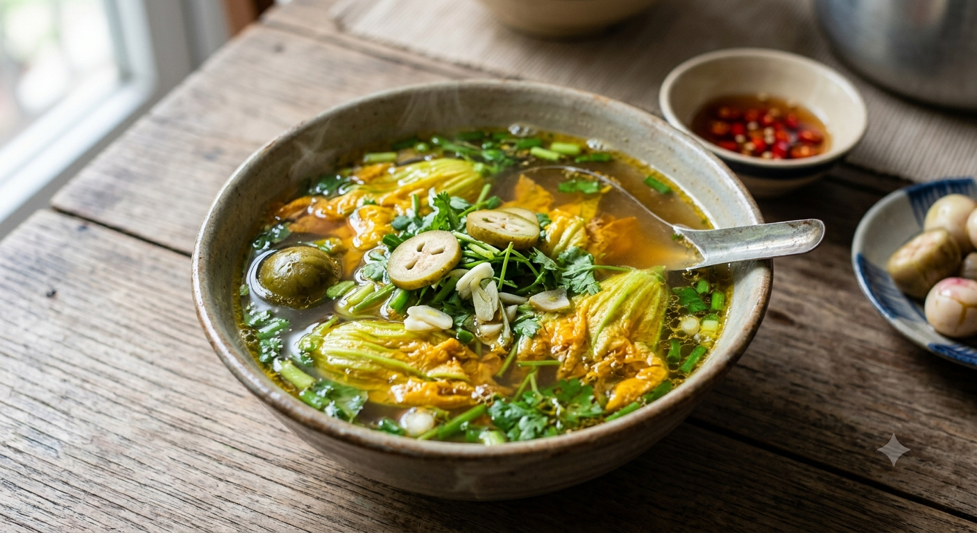 Loài hoa vàng ươm nấu với sấu được nồi canh thanh mát, là "suối nguồn" vitamin giúp chống nắng nội sinh, làm sạch lá gan- Ảnh 2.